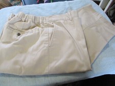 LL Bean Capri Crop Pants Women's 16 Reg. Elastic Back Waist Beige Cotton Blend
