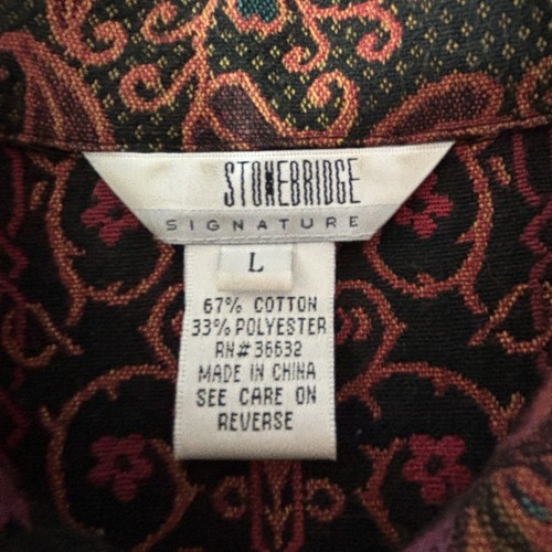 Stonebridge Signature Jacket Womens Large Rust Black Tapestry Brocade Floral Art - Picture 7 of 11