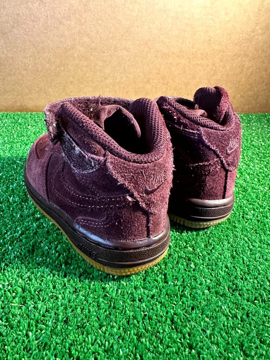 Nike Kids Air Force 1 Mid LV8 TD Burgundy Crush Sneakers Red