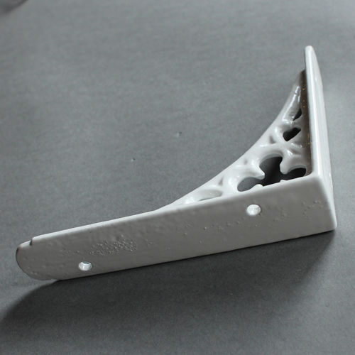 Pair WHITE 5x4" SMALL ANTIQUE VINTAGE GOTHIC CAST IRON SHELF BRACKETS (BR03wx2) - Picture 4 of 4