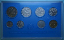 D.D.R. SERIE DI 8 VALORI 1980 A ALLUMINIO, NICKEL E OTTONE COLLEZIONE NUMISMATIC