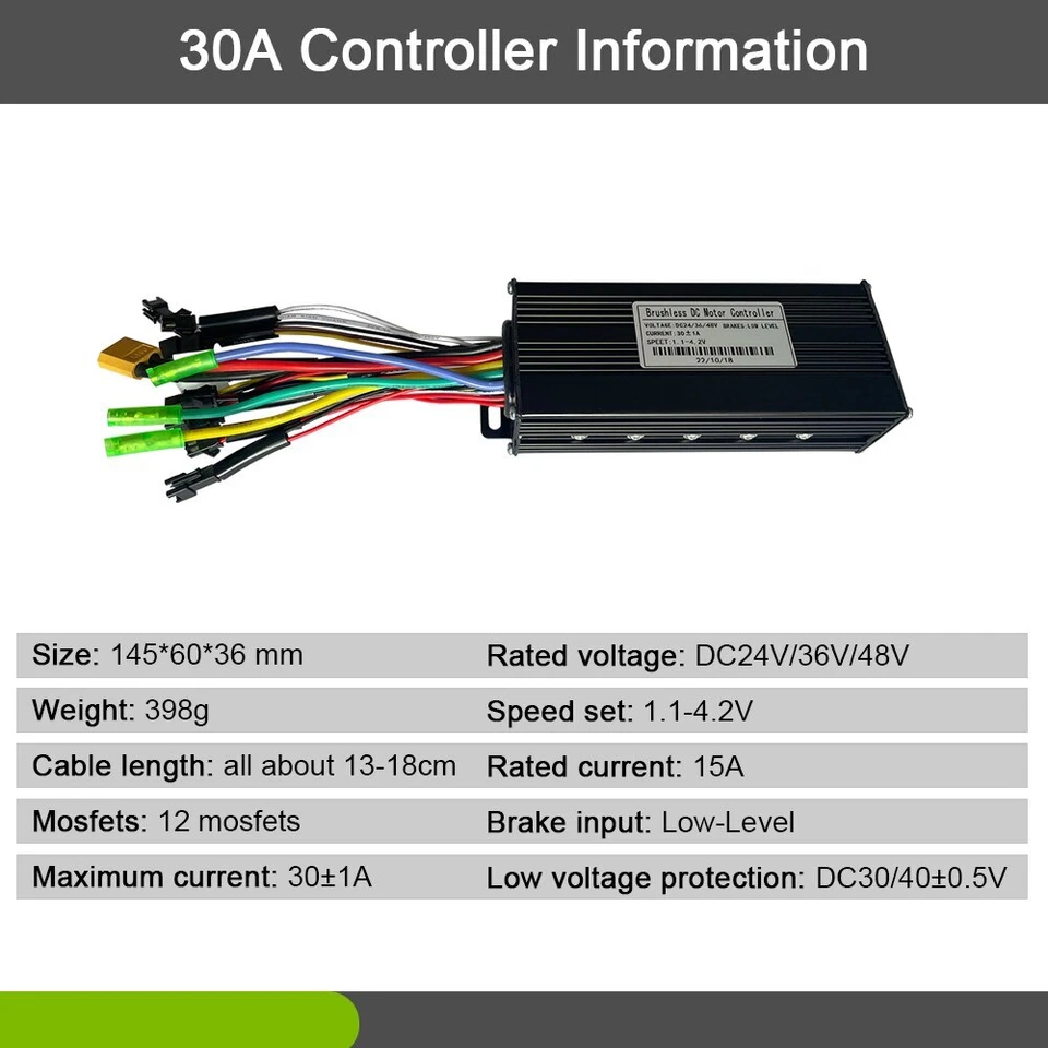 E-bike Controller 17A 26A 30A Three-Mode Sine Wave Controller V889 LCD Display  - Image 4 of 4