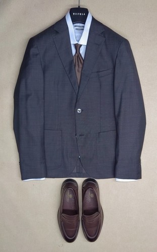 Traje Massimo Dutti gris oscuro telas italianas talla 38R ajuste moderno - Imagen 11 de 24