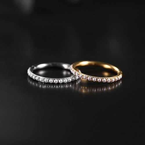 Pearls Septum Conch Daith Helix Rook Tragus Lip Cartilage Nose Ring Hoop Jewelry - Picture 12 of 27