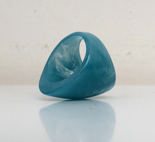 Summer Ring Size 7 Lucite Acrylic Plastic Ring № 6 Sky blue -Aqua Color - Picture 21 of 24
