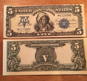 Copy Reproduction 1899 5 Indian Us Paper Money Currency Note Ebay Image Is Loading Copy Reproduction 1899 5 Indian Us Paper Money