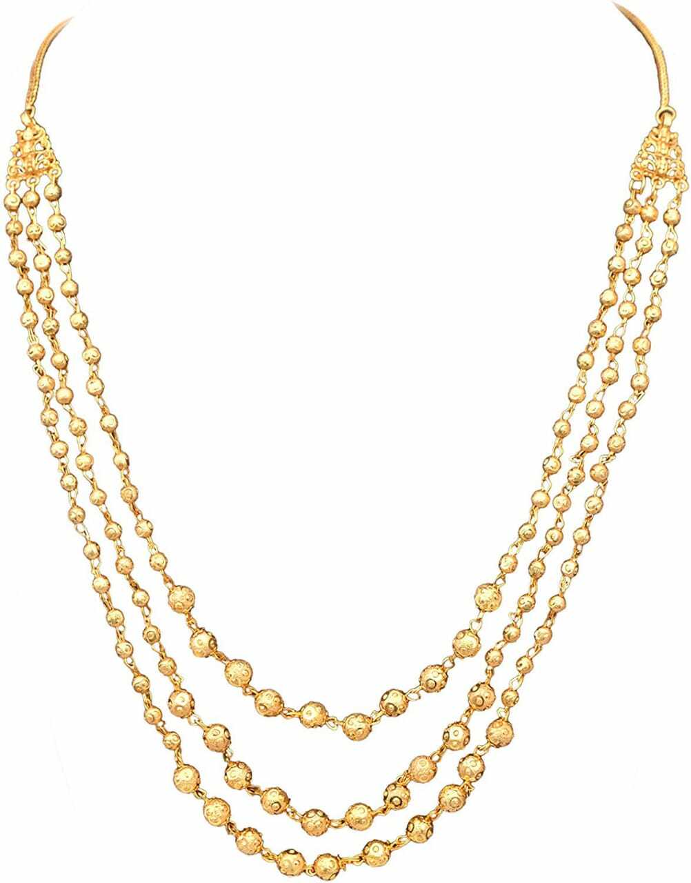 Indian 22 k Gold Plated MultiLayer Ball Chain/Necklace Fashion Jewelry