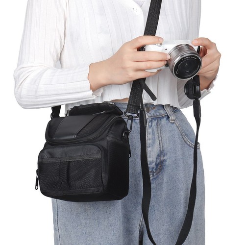 Kamera Schutz Tasche Schultertasche Reißverschluss Etui für Nikon Canon Sony DSLR schwarz - Bild 12 von 12