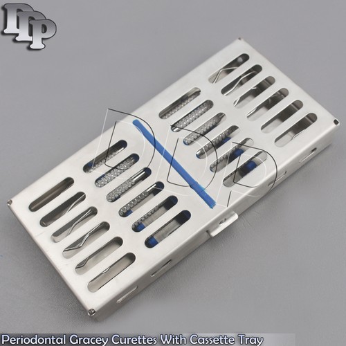 Curetas graciosas periodontales dentales con caja de bandeja de casete de esterilización para 7Pcs - Imagen 3 de 3