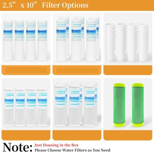 Geekpure 10 Zoll Ganzes Haus Klar Filtergehäuse - 3/4" NPT Messinganschluss - 3 Packungen - Bild 7 von 7
