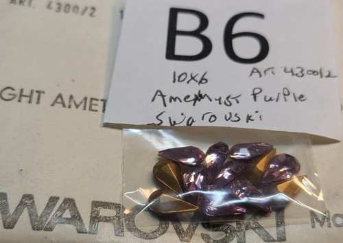 Vtg 10x6mm Pear Swarovski Crystal Pointed Back Rhinestone Jewelry Repair # 6008 - Picture 44 of 52