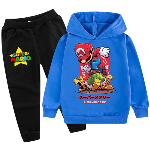 Print Casual Hoodie Hosen Anzüge Kapuze Top Trainingsanzug Set 2-13Y Super Mario - Bild 3 von 37