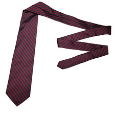Brooks Brothers Tie Men's Red  Blue Stripe 100 Silk Necktie Handmade In USA