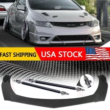 Front Lip Bumper Body Kits+Splitter+Spoiler Carbon Fiber For Honda Civic