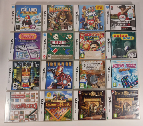 16x Nintendo DS Games Bundle Job Lot - Boxed with manuals - Sims, Jewel, Puzzle