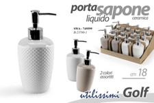 PORTA SAPONE LIQUIDO DISPENSER BAGNO 18 CM IN CERAMICA VARI COLORI SWA-749599