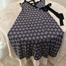 Banana Republic Womens Black White Sleeveless Wrap Around Maxi Dress Size Small