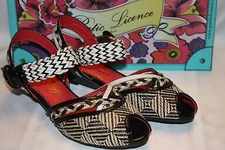 NEW! NIB! POETIC LICENSE Black White ALWAYS THERE Wedge Mary Janes 6.5 $119