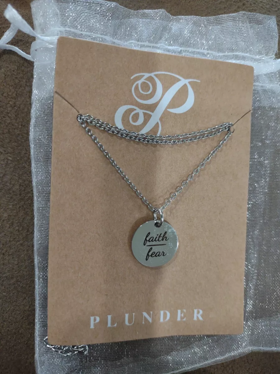 Plunder Faith Over Fear Silver Necklace Ab eBay