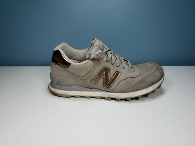 New Balance 574 Gray, Gold/Bronze/Copper Women s Size 10 B Shoe Sneaker WL574VJB