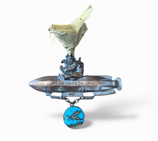 Insignia de aeronave alemana 1910 Heuschreck Zeppelin Era Medalla de aviación Cinta usada