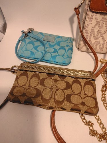 2 Coach Wristlet Signature C Canvas Bags & Michael Kors Bundle W/ Others - Picture 2 of 14