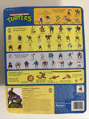 Donatello w/ Storage Shell 1990 Teenage Mutant Ninja Turtles Vintage TMNT Figure - Picture 2 of 13
