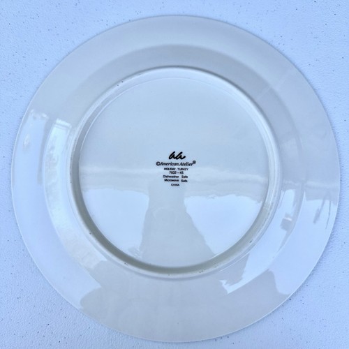 (Set of 8) American Atelier Holiday Turkey Dinner Plates 10.5"D - Picture 6 of 10