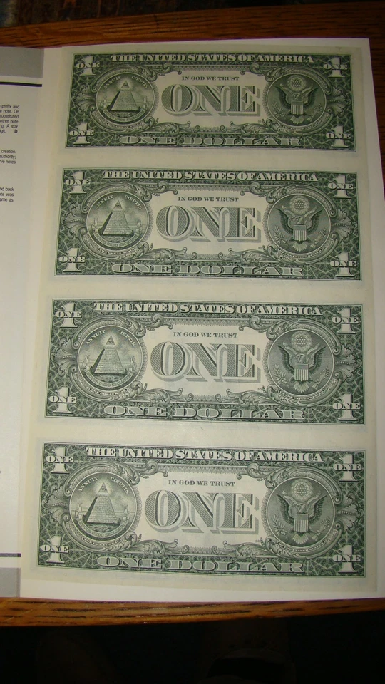 US Currency Collector Edition Uncut $1 Notes 1985 From a Local Estate - Image 3 of 4