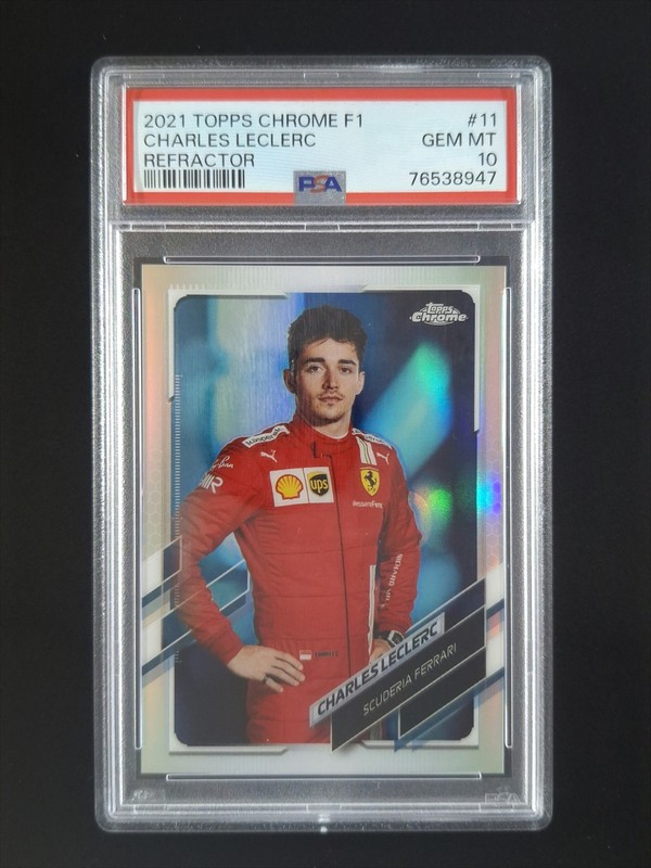 2021 Topps Chrome F1 CHARLES LECLERC Refractor SP Scuderia Ferrari #11 PSA 10