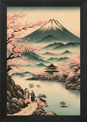 Kirschblüte Japan Haus Gerahmtes Wandbild Poster Leinwanddruck Bild