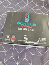 Gorilla Mind Caffeine Energy Shot Blk 🍒 Vanilla 6 Drinks 3 Fl Oz Ea Bb 12/31/25
