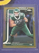 2025 Topps Chrome Football Jeremy Ruckert Gold Leather Refractor /50 #239 Jets