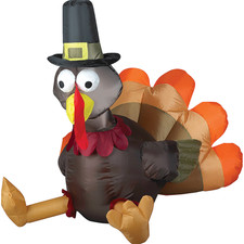 Gemmy Airblown Outdoor Pilgrim Turkey - Thanksgiving Inflatable Yard Decor