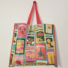 Gardening Seeds Packets Spring Shopping Tote Gift Bag Floral Flowers TJMaxx New!