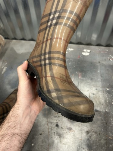 Burberry Classic Nova Check Haymarket Rain Boots Rubber Boots Size 38 EU - Picture 10 of 15