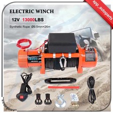 13000lb Electric Winch Waterproof Truck Trailer 86ft Synthetic Rope Off-road 4wd