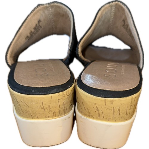 SOUL Naturalizer Women's Goodtimes Black Wedge Sandal Size 6.5M - Picture 4 of 6