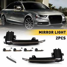Pair Dynamic LED Side Wing Mirror Turn Signal Lights For Audi A3 A4 S4 A5 S5