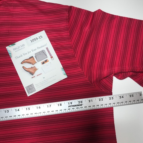Antigua Golf Polo Shirt Mens L Dri-Fit Woven Red Striped "Penn National" Logo - Picture 14 of 15