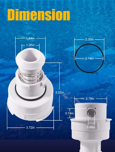 Rotating Head Nozzle Replaces FITS for PCC2000 in-Floor Cleaning System (White) - Picture 2 of 9