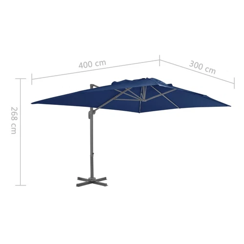 vidaXL Ampelschirm mit Aluminium-Mast 400x300 cm Terrakotta - Bild 3 von 23
