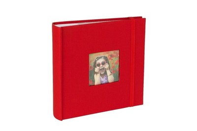 Kenro Red Leinen Fotoalbum für 200 Fotos mit Seiteneinzug