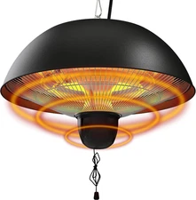Hanging Patio Heater, Outdoor/Indoor Electric Infrared, Ceiling Heater with 3 Ad