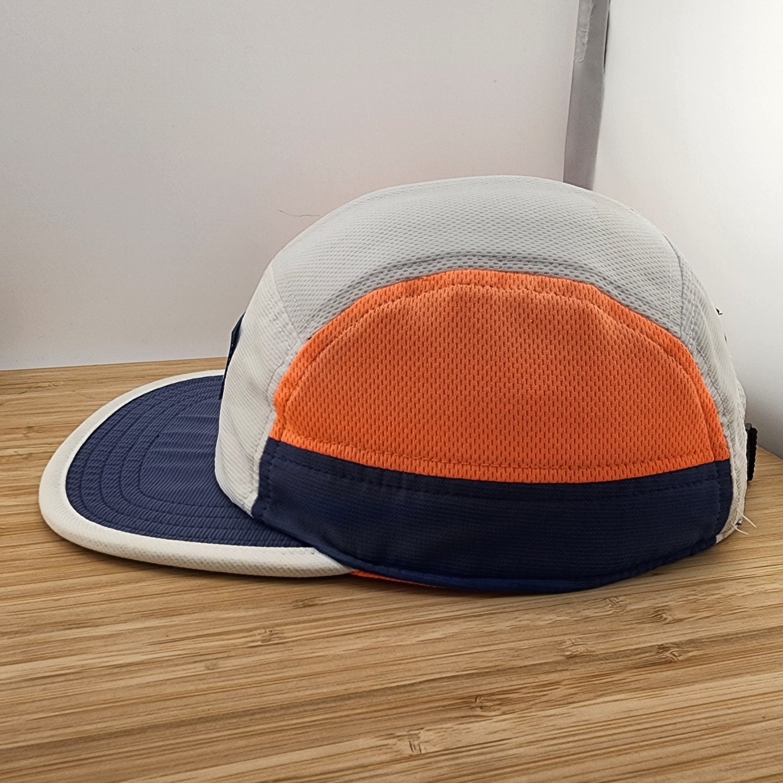 Ciele Athletics 7 Panel Hat, White & Blue Cap, COOLwick, Buckle Strapback