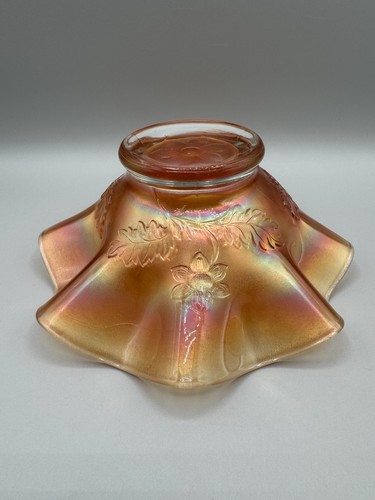 Dugan margherita tripla ciotola calendula carnevale vetro arruffato piatto caramelle anni 30 vintage - Foto 7 di 12