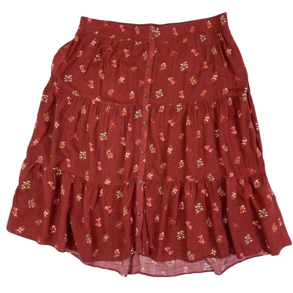 Falda Sonoma para mujer talla grande 2X en capas floral midi en capas boho hadas cabaña Foto 2 de 4