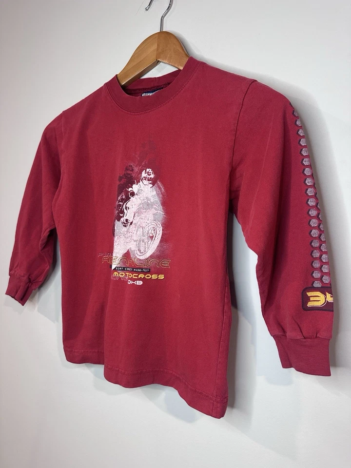 Camisa De Colección OshKosh Niño Manga Larga Talla 6 Motocross Motocicleta Carreras Foto 3 de 4