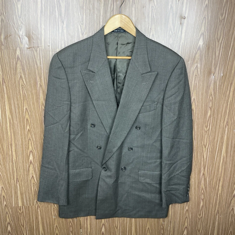 Traje de 2 piezas Joseph Abboud Saks Fifth Avenue para hombre 40R 34x31 marrón lana pico EE. UU. Foto 2 de 4