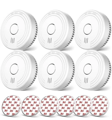 KIDDE 6 PACK Ecoey Photoelectric Smoke Detector Alarm Set Model FJ136GB White